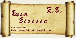 Rusa Birišić vizit kartica